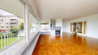Wohnzimmer mit Cheminée - Charmante 5-Zimmerwohnung mit Seesicht in Thalwil